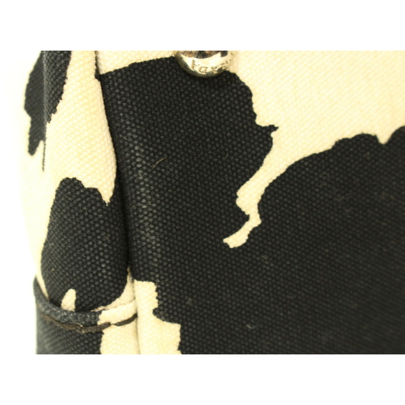 Prada Kanapa Handbag Canvas Cow Pattern Black Ivory - Picture 7 of 16